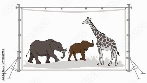African Safari Animals Backdrop for Photography.