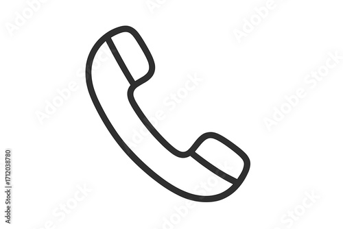 Phone handset icon. Line art vector illustration for communication concept. Contact us symbol. Customer service, support, or hotline graphic. Isolated on white background.