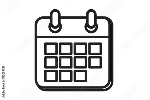 Calendar line icon for time management and scheduling. Date planner, event agenda symbol. Vector graphic for business, web and app interface. Appointment reminder pictogram.