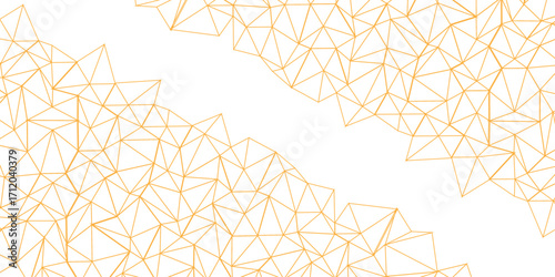 Abstract of simple golden line triangle pattern geometric background. Seamless geometric polygonal repeatable pattern swatch background, Trendy design vector background for web backdrop orpaper print.