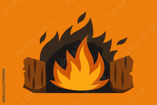 Burnt Charred Wood Grain Background Texture