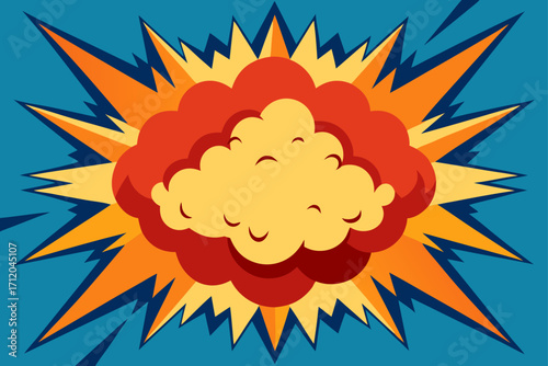 Cartoon Explosion Pop Art Style Background