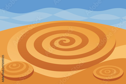 Circular Wind Erosion Patterns in Sand