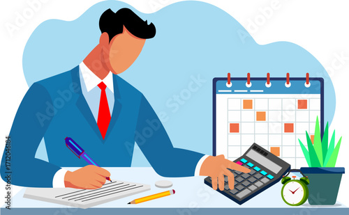 Businessman with calculator estimate cost from project document Project cost estimation, calculate budget or resources to finish work invoices or taxes