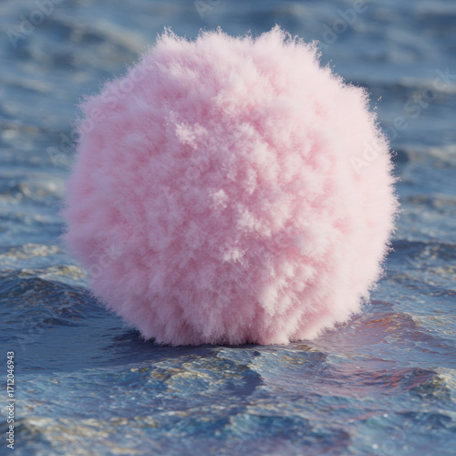 pink ball in the water