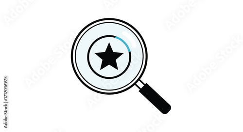 Discover excellence with a magnifying glass focused on a shining star symbolizing success and quality in search, Generative AI.