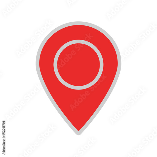 Red map pin location marker icon for navigation.