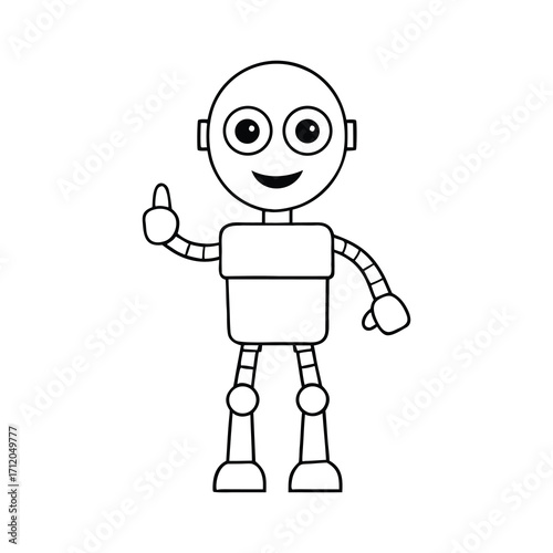  3d metallic robot character giving thumbs