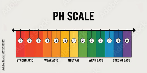 PH Scale Chart Showing Acidity and Alkalinity with Numbers and Labels ph scale neutral