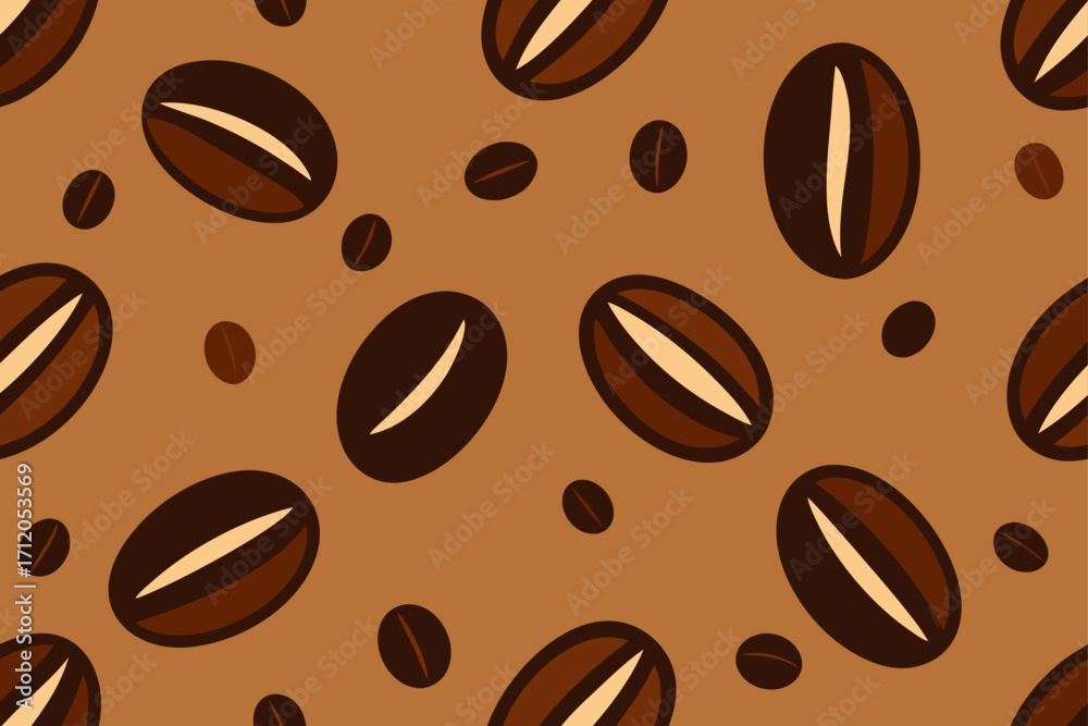 Obraz premium Coffee Bean Seamless Pattern Background