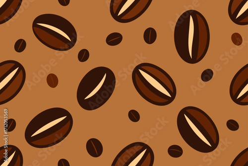 Coffee Bean Seamless Pattern Background