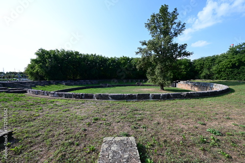 Wallpaper Mural Roman Amphitheatre at Aquincum in Budapest, Hungary.  Torontodigital.ca