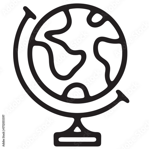 vector illustration of globe icon on a white background