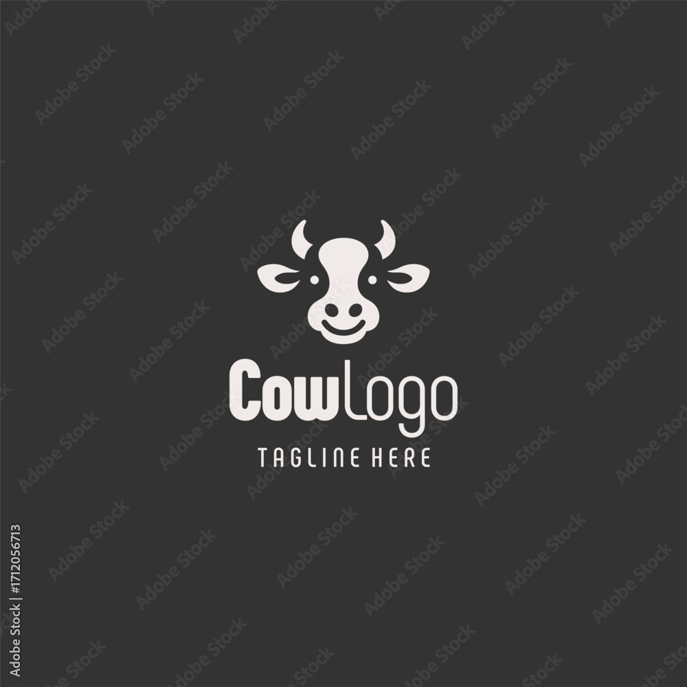 Fototapeta premium Timeless Cow Identity Logo Design