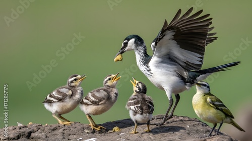 Parent Bird Feeding Chicks A Beautiful Moment in Nature