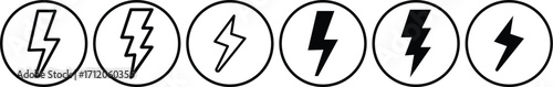 flash lightning bolt icon. Electric power symbol, thunder bolt flash icon. Power energy icon sign for apps and websites. Lightning bolt icon. Electric vector lightning logo
