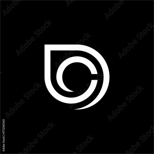 A modern and elegant circular monogram logo with intertwined letters DC or CD. Its sleek, dynamic design is perfect for a professional, forward-thinking brand.