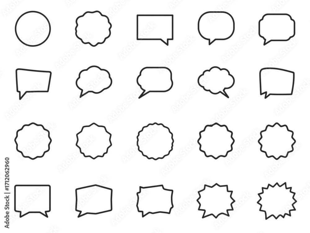 Obraz premium set of speech bubbles isolated white background