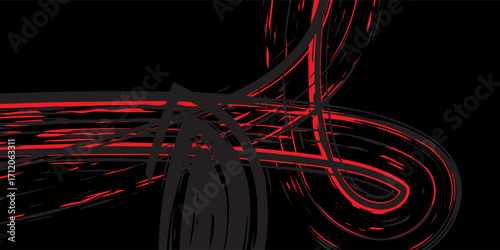 light red black brush wrap car sticker pattern abstract banner sporty lines light red black color combination grunge brush pattern.