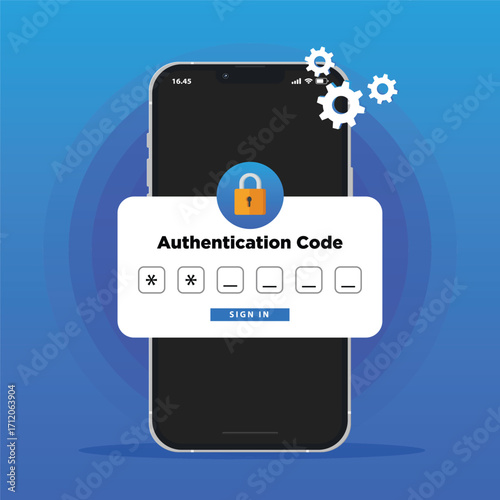 2fa authentication password secure notice login verification in smartphone phone, two factor or multi factor icon
