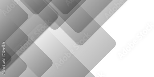Abstract minimal geometric white and gray light background design. white transparent material in triangle diamond and squares shapes in random geometric pattern.