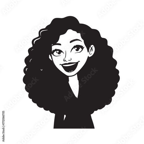 Beautiful Woman in Formal Dress Black and White Illustration Vector Art Design