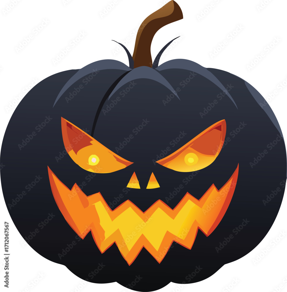 Fototapeta premium Halloween icon silhouette vector on transparent background