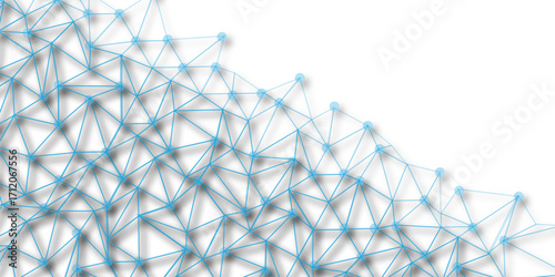 connected dot with blue line .many squares and rectangle shapes .Internet connection network high digital technology with connecting points and dot	