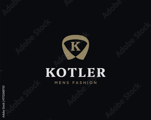 K letter suit apparel clothing monogram logo vector icon illustration