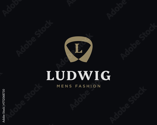 L letter suit apparel clothing monogram logo vector icon illustration