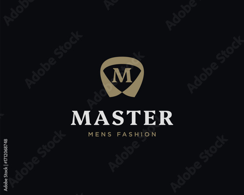 M letter suit apparel clothing monogram logo vector icon illustration