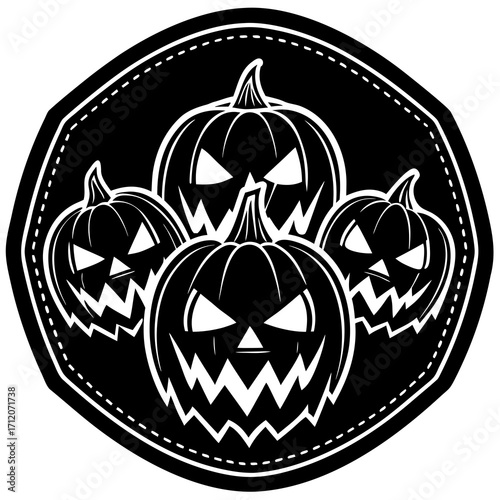 Patch Of Jack O Lanterns Icon Vector Silhouette