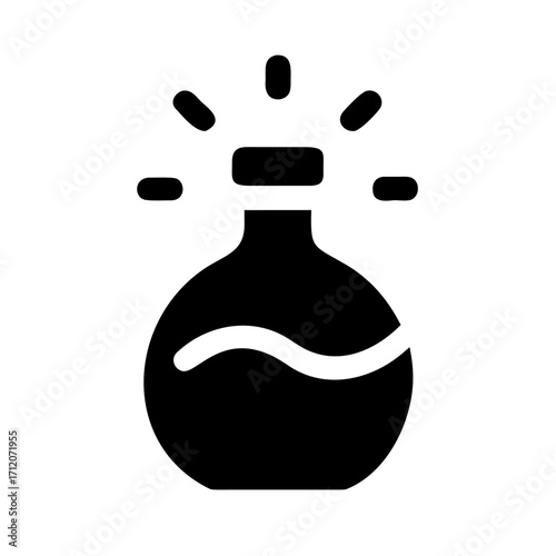 Potion Bottle With Glowing Aura Icon Vector Silhouette