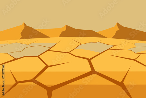 Cracked Dry Sand Surface Texture