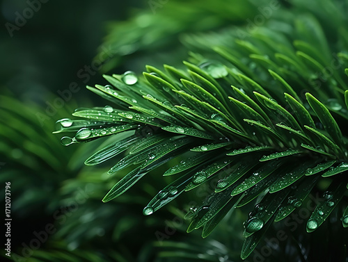 Excellent A close up of a mossy plant with water droplets