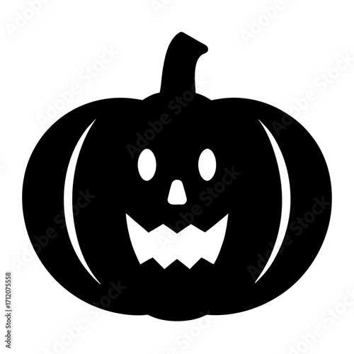 Pumpkin With Small Ghost Inside Icon Vector Silhouette