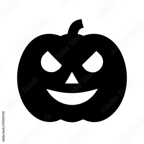 Pumpkin With Triangular Eyes Icon Vector Silhouette