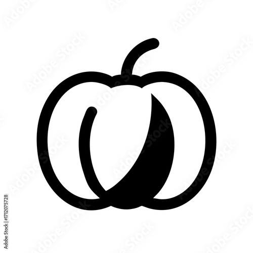 Pumpkin With Ghostly Shadow Icon Vector Silhouette
