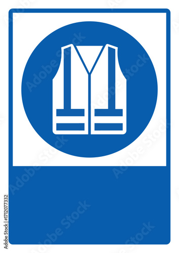 mandatory safety signs_wear reflective vest your custom message here portrait size a4/a3/a2/a1 v2 