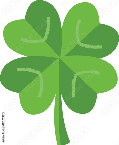 Four-leaf clover illustration symbol of luck isolated on white background