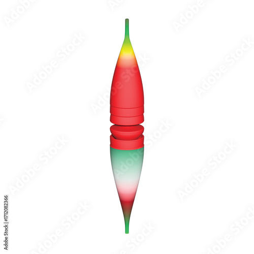 3D Symmetrical Bobber Shape – Vibrant Gradient Design with Central Texture Band