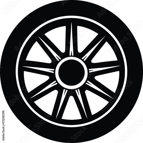 vehicle wheel with rim vector design
