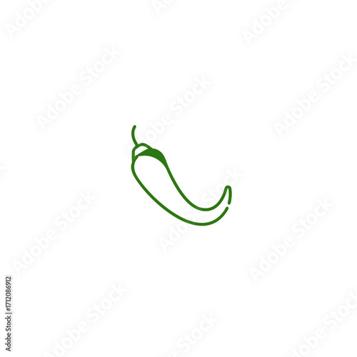 Green chillie icon logo flat vector design