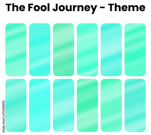 The Fool Journey gradient, A whimsical collection of tarot gradients beginning the path of spiritual adventure. Rainbow spectrum energy captures the innocent start of the major arcana's transformative
