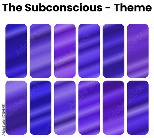 A mysterious and deep set of gradients. A collection of dark, muted, and dreamy hues, evoking the hidden depths of the subconscious mind. A moody pack for a introspective, surreal, and psychological t