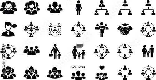 Vector art of set of business and people icons