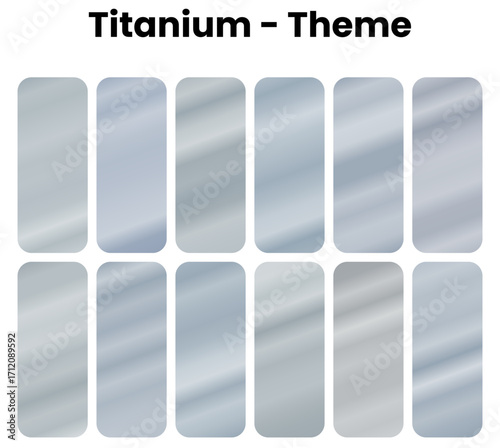 A sophisticated set of titanium gradients, with a sleek, high-end metallic finish. These gradients feature a subtle bluish-gray hue and a smooth, polished look. Perfect for luxury, technology, and mod