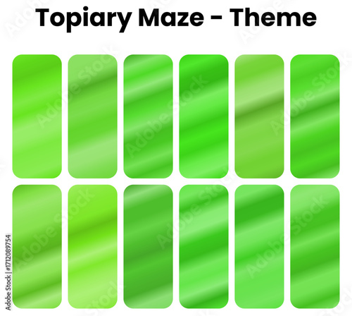 A formal and intricate set of gradients. A collection of classic, manicured greens that form complex, winding paths. A sophisticated pack for an elegant, geometric, and garden-inspired theme.