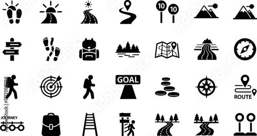 Vector art of adventure and journey icons