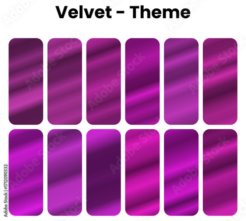 A luxurious and deep collection of velvet gradients. This set captures the rich, soft texture and bold tones of velvet fabric. These gradients are perfect for elegant, high-end, and sophisticated desi